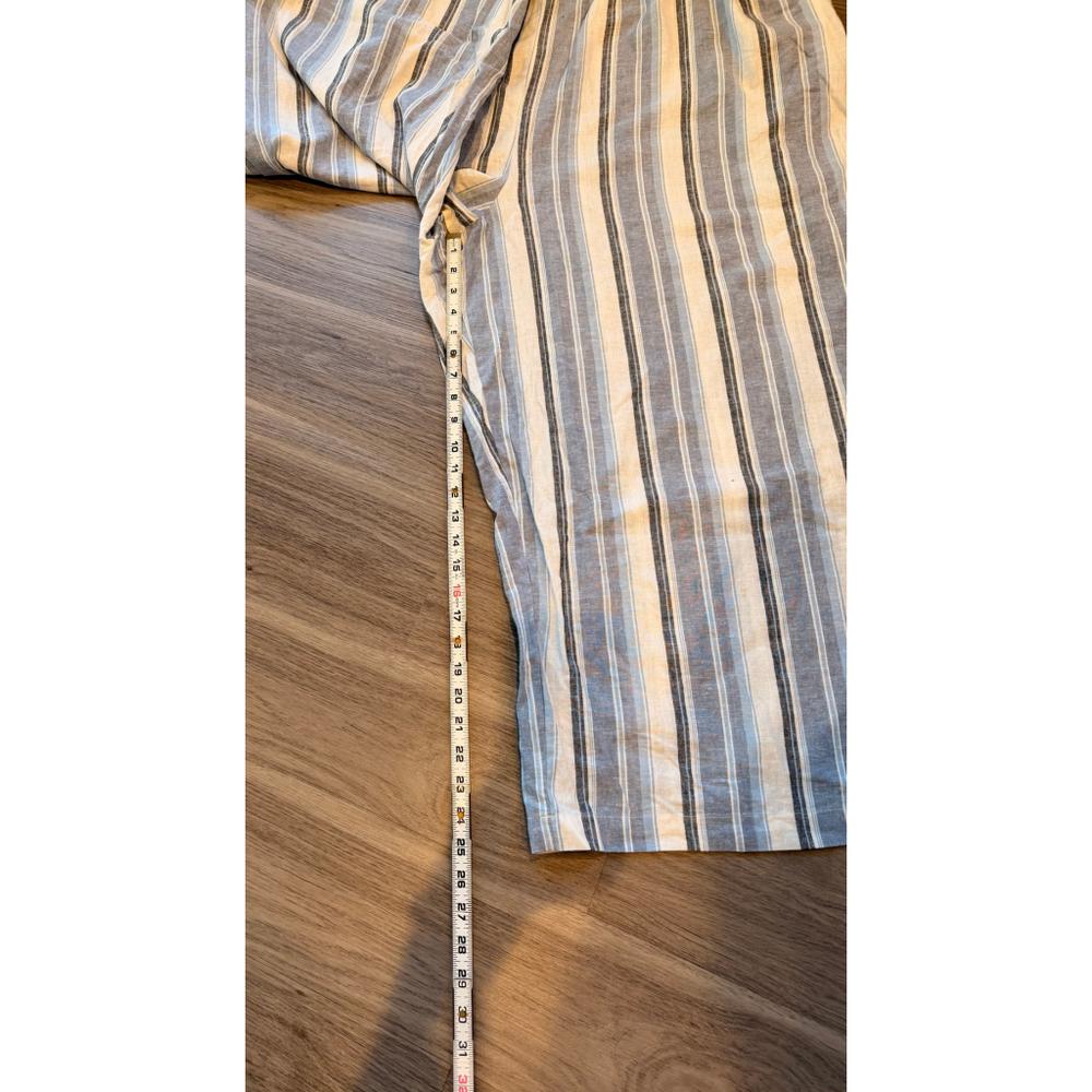 Women's LANE BRYANT Plus Size 24 Striped Jumpsuit Blue White Linen Blend Coastal - Picture 6 of 11
